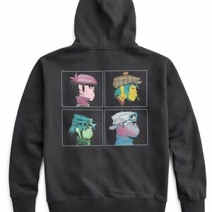 Gorillaz Graphic Hoodie Black Pullover Sweatshirt Band Merch Size M